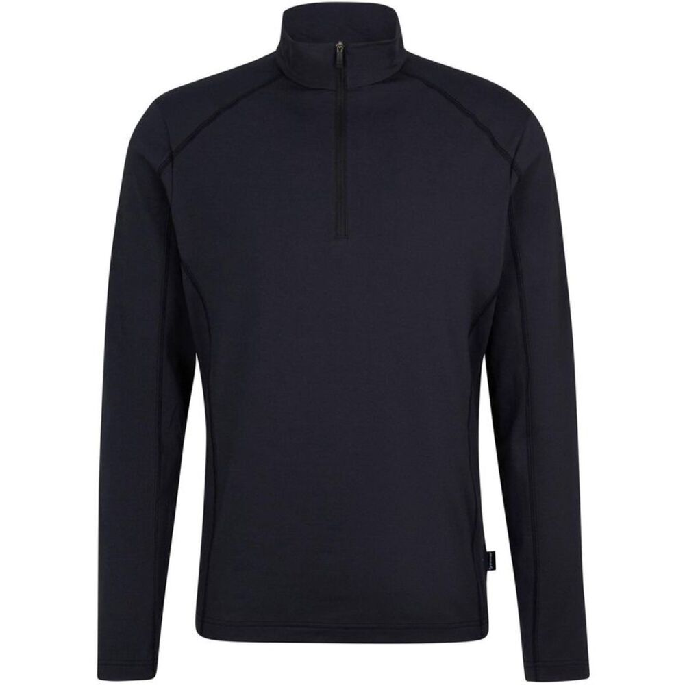 Ziener Mens Jelano Quarter Zip Fleece Top / Black